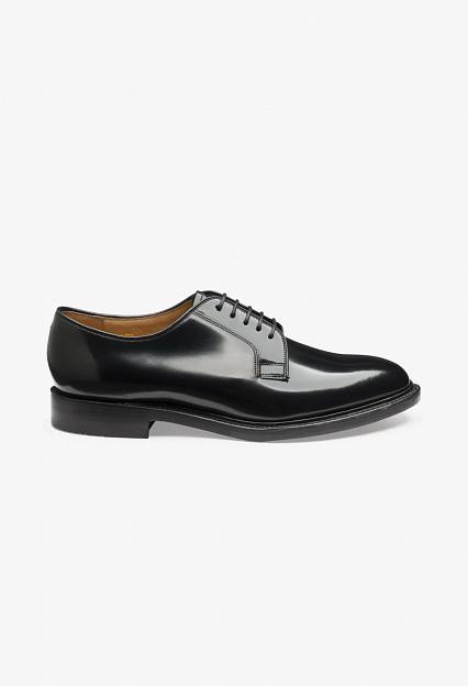 LOAKE 771 Black Polished Plain Derby